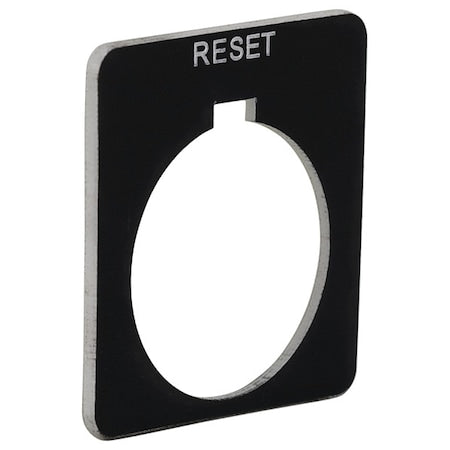 Schneider Electric 9001KN223BP - Legend Plate, Reset, White/Black, Square