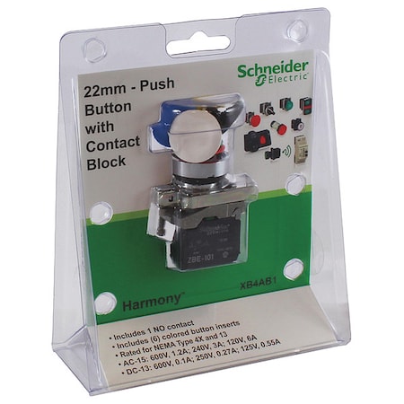 Schneider Electric XB4AB1 - Push Button Operator, 22 mm, 1 NO, Universal