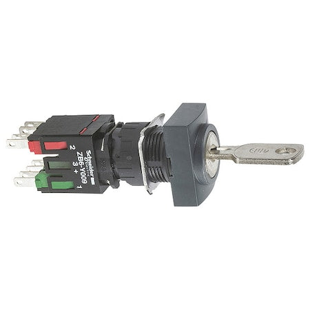 Schneider Electric XB6DGC5B - Selector Switch,Keyed,Non-Illum,2 Pos,16mm