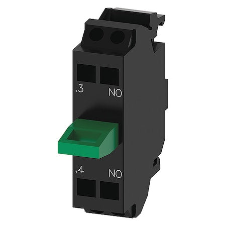 Siemens 3SU14002AA103BA0 - Contact Block, Black/Green, 1 NO, 22 mm