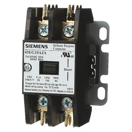 Siemens 45EG10AHA - Definite Purpose Magnetic Contactor, 440 V-480 V AC, 1 P, Non-Reversing, 3 Phase, Screw