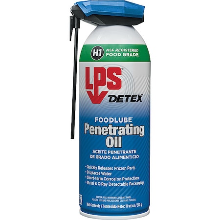 Lps 57316 - Penetrating Lubricant, 11 oz, Aerosol Spray Can, Mineral Oil Base, 248 Degrees F Max Op Temp, H1- Food Grade, Colorless