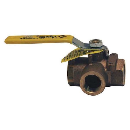 Dixon BBV75TW - Brass Diverting 3 Way Ball Valve L,3/4"