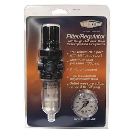 Dixon B07-202AGC - Series1-Carded Mini Filter/Reg Auto,1/4"