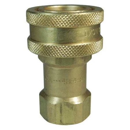 Dixon 6HF6-B - Quick Connect Coupler, H Series, Poppet, Female NPT, 3/4 in Body Size, 3/4 in Connection, Brass