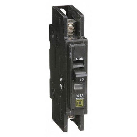 Square D QOU110 - Miniature Circuit Breaker, QO Series, 10 A, 1 Pole, 120/240 V AC, 10k A at 120/240 V AC