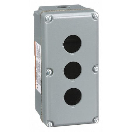 Schneider Electric 9001KY3 - Push Button Enclosure,30mm,3 Holes,Alum