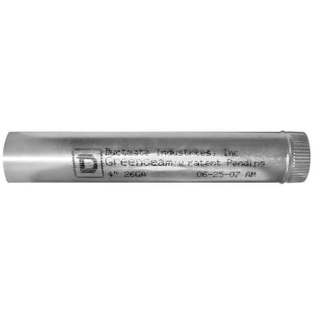 Greenseam GR60SPBGP12GA26 - Round Rigid Ducts, 12 in Duct Dia, Galvanized Steel, 26 ga GA, 60" L