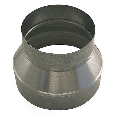 Greenseam GRR9P7PGA26 - Round Duct Reducer, 9 in x 7 in Duct Dia, Galvanized Steel, 26 ga GA, 9 in W, 6" L, 6 in H