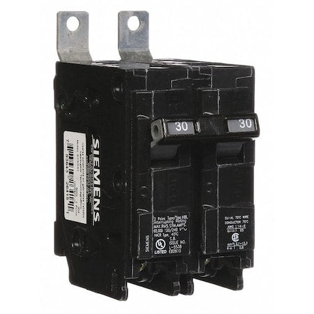 Siemens B230HH - Miniature Circuit Breaker, BL Series, 30 A, 2 Pole, 120/240 V AC, 65k A at 120/240 V AC