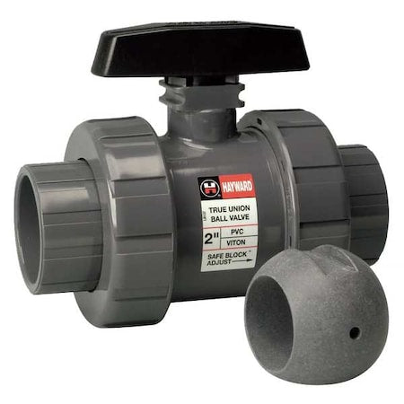 Hayward Flow Control TBH1050ASTV0Z00 - Ball Valve, True Union, Z-Ball, 1/2", PVC/FPM, Full Port, Drilled, S/T, Vented