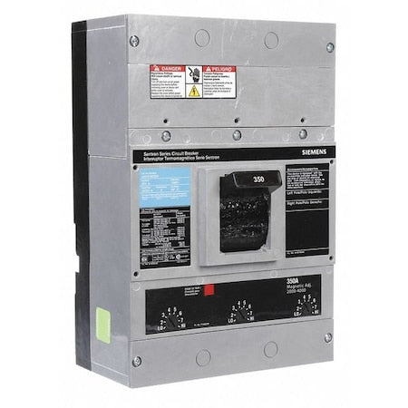 Siemens JXD23B350 - Molded Case Circuit Breaker, JXD2-A Series, 350 A, 3 Pole, 240 V AC, 65k A at 240 V AC