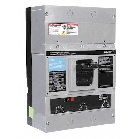Siemens JXD23B225 - Molded Case Circuit Breaker, JXD2-A Series, 225 A, 3 Pole, 240 V AC, 65k A at 240 V AC