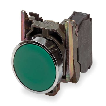 Schneider Electric XB4BA35 - Push Button Operator, Flush, Momentary Action, Not Applicable Release, Non-Illuminated, Green