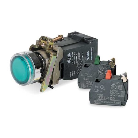 Schneider Electric XB4BW3345 - Illuminated Push Button, Flush, Momentary Action, Not Applicable Release, Illuminated, Green