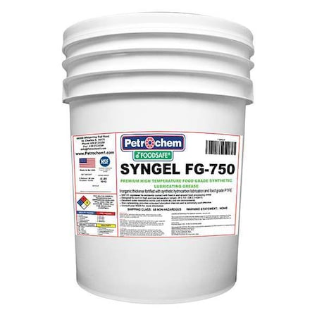 Petrochem FOODSAFE SYNGEL FG-750-005 - Food Grade Synthetic High Temp Grease, 5 Gal.