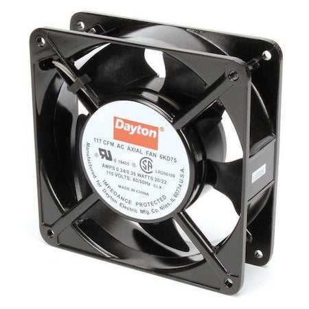 Dayton 6KD75 - Axial Fan, Square, 115 V AC, 1 Phase, Cast Aluminum, 4 11/16 in W.
