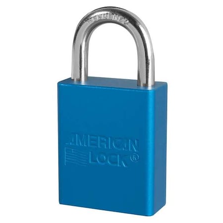 American Lock A1105KAS6BLU - Lockout Padlock, Keyed Alike, Aluminum, Blue, 1 in Shackle Height, 1 1/2 in Body Width, 6 PK
