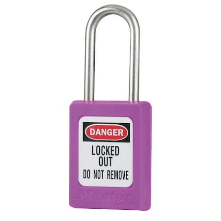 Master Lock S33PRP - Lockout Padlock, Keyed Different, Thermoplastic, Purple, 1 1/2 in Shackle Height