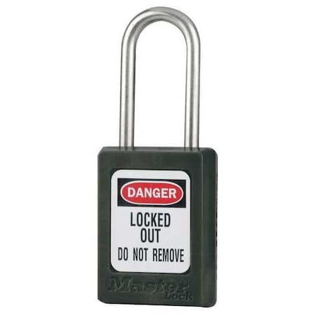Master Lock S31KAS6BLK - Lockout Padlock, Keyed Alike, Thermoplastic, Black, 1 1/2 in Shackle Height, 1 3/8 in Body Width