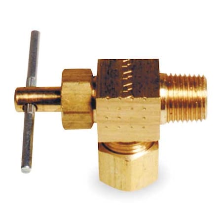 6MM63 - Needle Valve,Angled,Brass,1/8 x 1/4 In.