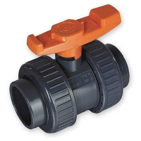 Gf Piping Systems 161375021 - 1-1/2" Socket PVC Ball Valve Inline True Union