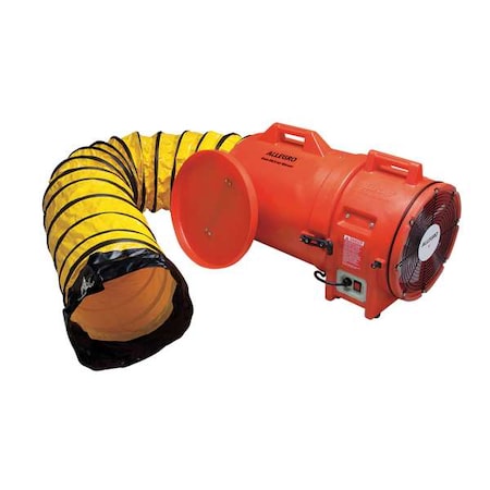 Allegro Industries 9543-25 - Confined Space Axial Blower Fan W/ Canister & 25 ft L Duct, 12 in Duct Dia, 115/230 V AC