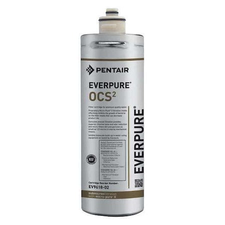 Pentair Everpure EV961807-75 - Quick Connect Filter, 0.5 gpm, 0.5 Micron, 3" O.D., 3 in H