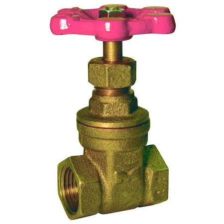 6TWK2 - Gate Valve,Brass,1-1/2 In,Brass