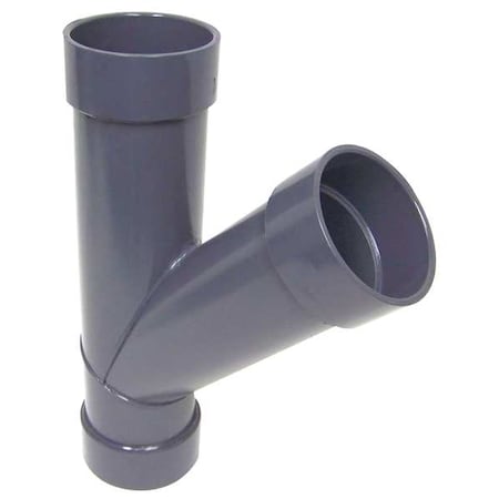 Plastic Supply PVCW04 - 4"dia 17.75"L 45 Degrees PVC Wye Branch, 4 in Duct Dia, Type I PVC, 17-3/4" L