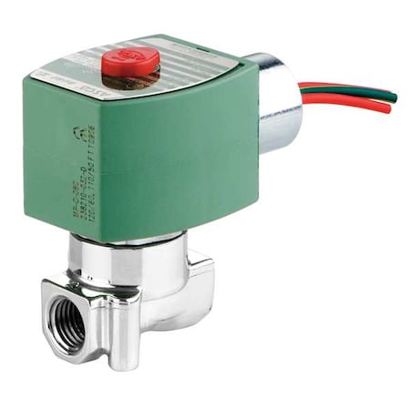 Asco 8262H006 - Solenoid Valve, 2-Way, 2-Position, Normally Closed, 1/8 in Pipe Size, 120 V AC, High Flow, NBR