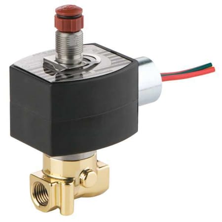 Asco EF8314H301 12/DC - Solenoid Valve, 3-Way, 2-Position, Configurable, 1/4 in Pipe Size, 12 V DC, Moderate Flow, NBR