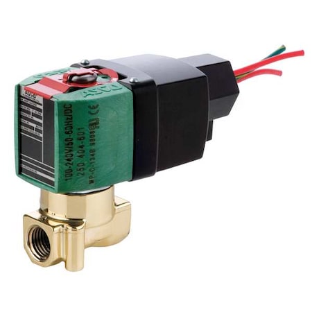Asco 8262R208 - Solenoid Valve, 2-Way, 2-Position, Normally Closed, 1/4 in Pipe Size, 100 V to 240 V AC/DC, High Flow