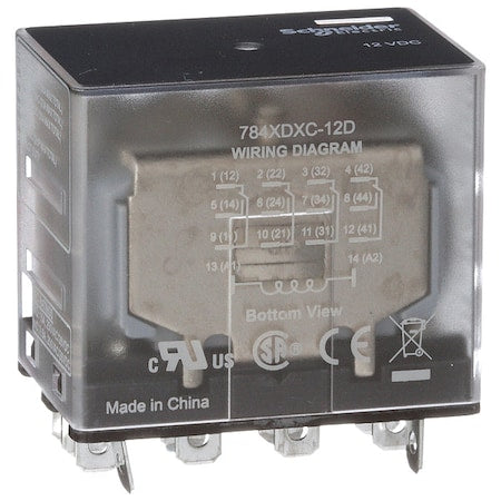 Schneider Electric 784XDXC-12D - Socket, General Purpose Relay, Square, 15 A, 14 Pins, Faston Connector