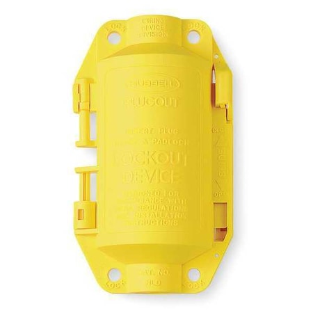 Hubbell Wiring Device-Kellems HLD - Plug Lockout,Yellow,3/8 In Shackle Dia.
