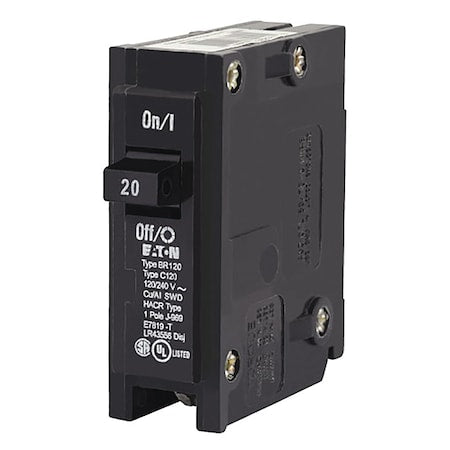 Eaton BR120 - Circuit Breaker, BR Series, 20 A, 1 Pole, 120/240 V AC, 10k A