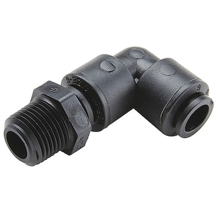Trueseal FB4MES4-HBLK - Push-Fit Elbow Fitting, 1/4 in Tube Size, PVDF, Black