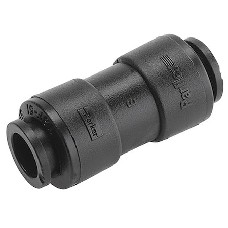 Trueseal FB4UC4-HBLK - Push-Fit Union Fitting, 1/4 in Tube Size, PVDF, Black