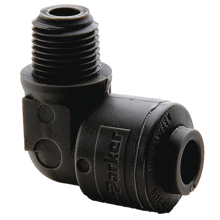 Trueseal FB6ME4-HBLK - Push-Fit Elbow Fitting, 3/8 in Tube Size, PVDF, Black