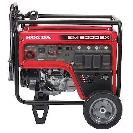 Honda EM5000SXK4AN3 - Portable Generator, Gasoline, 4,500 W Rated, 7,000 W Surge, Electric, Recoil Start, 120/240 V AC