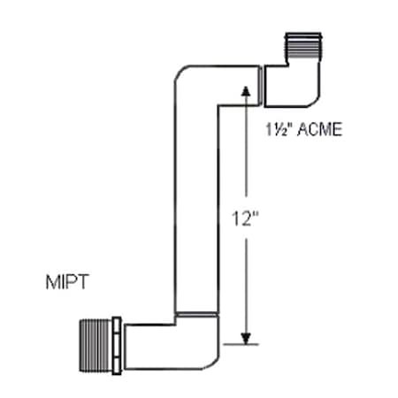 Westlake Pipe & Fittings G330212 - Swing Joint, 1 1/2 in, Schedule 40,White