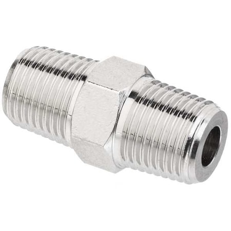 ZUSA-PF-9017 - Hex Nipple Brass Brass Class 1000 Pipe Fittings, 3/8 in Male NPTF X 3/8 in Male NPTF