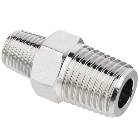 N/A ZUSA-PF-9037 - Reducing Hex Nipple Brass Brass Class 1000 Pipe Fittings, 1/2 in Male NPTF X 1/4 in Male NPTF