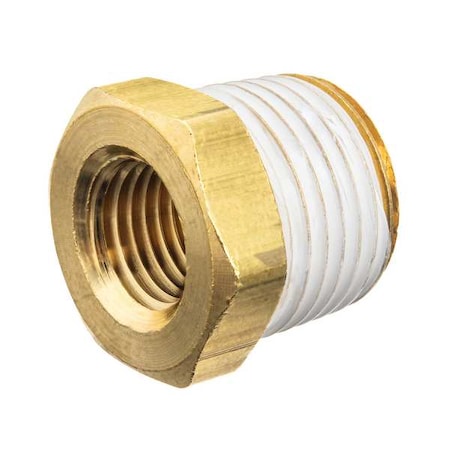 ZUSA-PF-10671 - Hex Bushing Brass Brass Class 125 Pipe Fittings, 2 in Male BSPT X 1 1/2 in Female BSPT