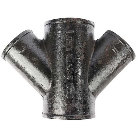 221537 - Double Wye No-Hub Double Wye, 1-1/2" Pipe, Female Socket, Cast Iron, 0 psi