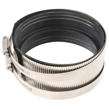 SSC215 - Standard-Duty Clamp Coupling Coupling, 1-1/2" x 2" Pipe, Female Coupling, Stainless Steel, 0 psi