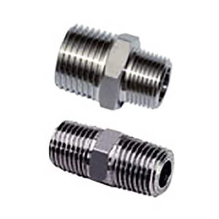 Legris 1821 18 18 - Male Adapter, 316 L Stainless Steel, 3/8 in NPT x 3/8 in NPT, 1 1/4 in Overall Length