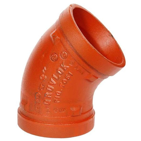 Gruvlok 0390014827 - Ductile Iron, 45 Elbow, 3 in x 3 in