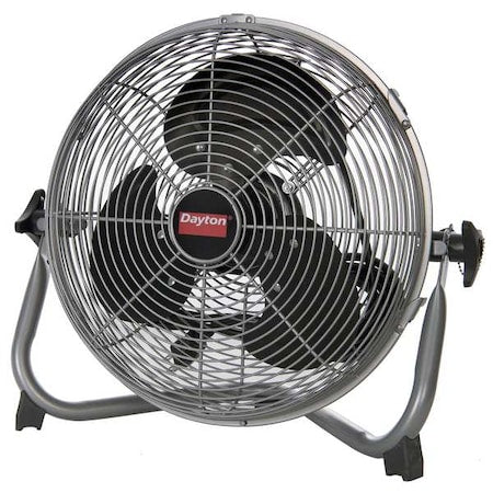 Dayton 61LD81 - Floor Fan, 3 Speeds, Silver, Wall and Ceiling Bracket