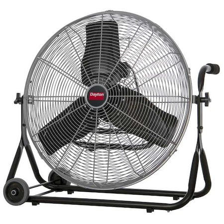Dayton 61LD86 - Mobile Floor Fan, 3 Speeds, Silver, Carrying Handle